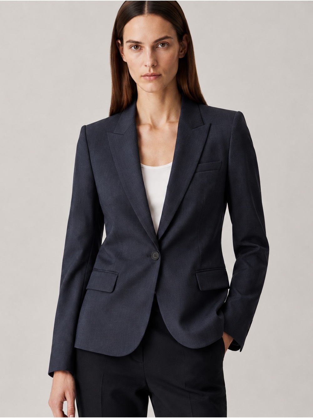 NWT Theory Gabe B Tailor Charcoal Indigo Wool Blazer Size 10 $395
